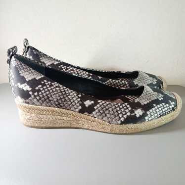 TORY BURCH Snake HEATHER Espadrille Jute Wedge Ba… - image 1