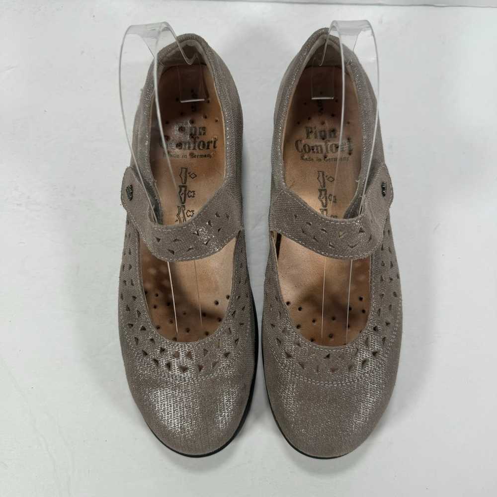 Finn Comfort Anzio Mary Jane Flats Metallic Taupe… - image 2