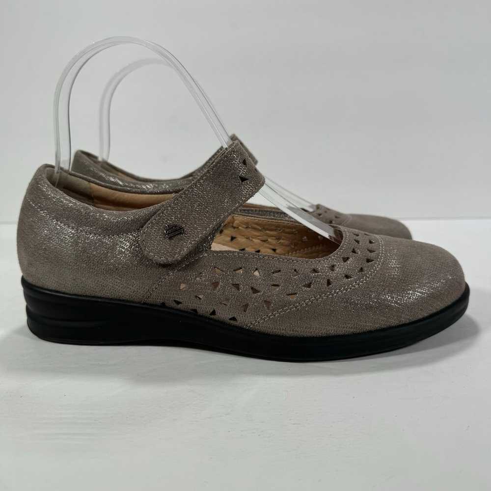 Finn Comfort Anzio Mary Jane Flats Metallic Taupe… - image 4