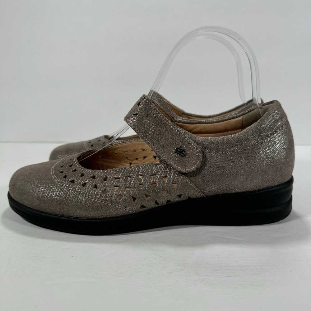 Finn Comfort Anzio Mary Jane Flats Metallic Taupe… - image 6