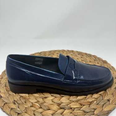 ROSEANNA Leather Moc Loafers Metallic Blue Size 40