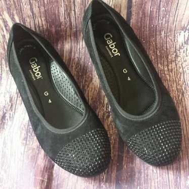 Gabor black suede comfort flats sz 6.5 - image 1