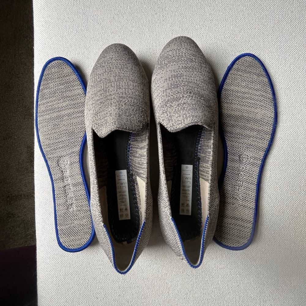 Rothy’s loafers, grey with blue/white stripes, sz… - image 4