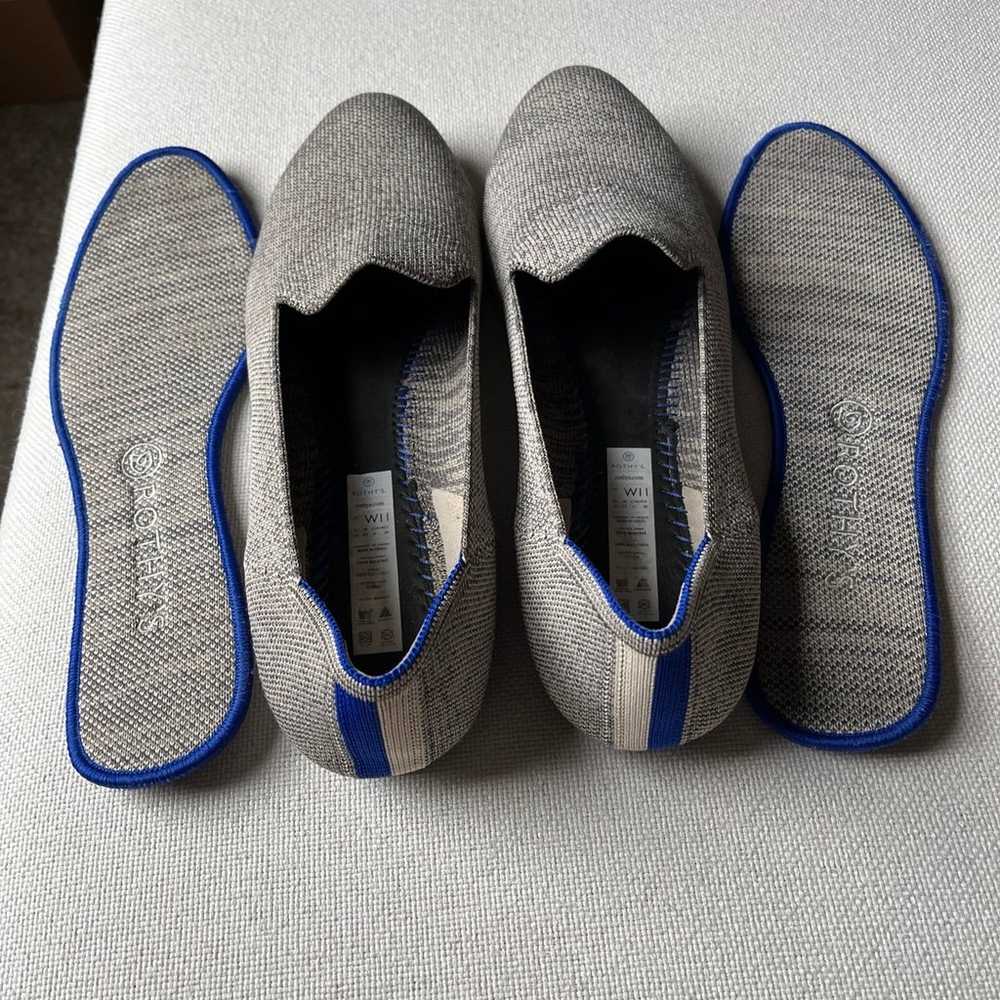 Rothy’s loafers, grey with blue/white stripes, sz… - image 5