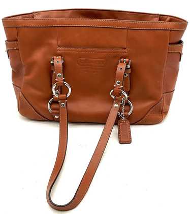 Coach East West Brown Leather Shoulder Tote Bag