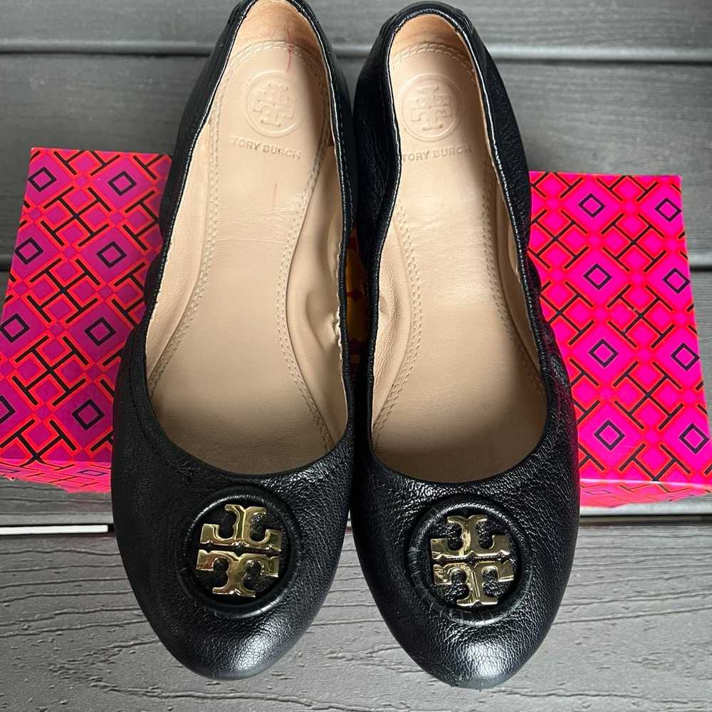 Tory Burch Nappa Leather Allie Black Flat Ballets… - image 2