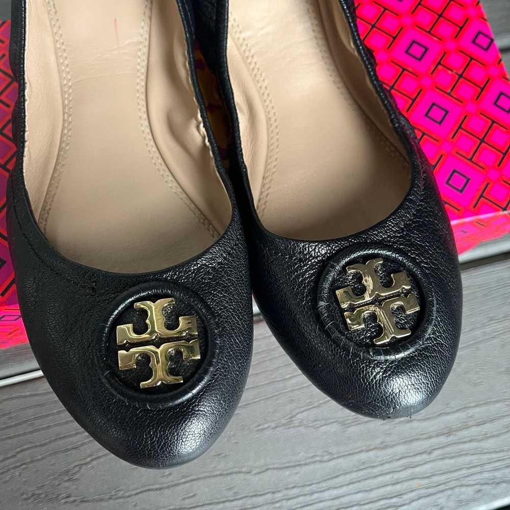 Tory Burch Nappa Leather Allie Black Flat Ballets… - image 3