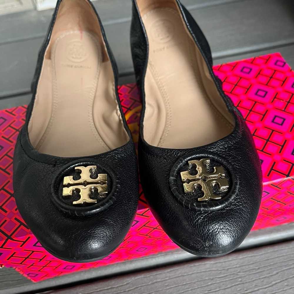 Tory Burch Nappa Leather Allie Black Flat Ballets… - image 7