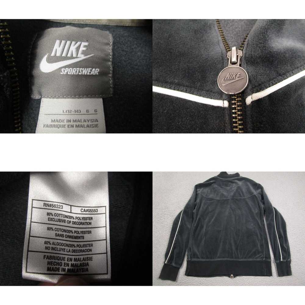 Nike Nike Jacket Womens Large Black Velvet Y2K Fu… - image 4