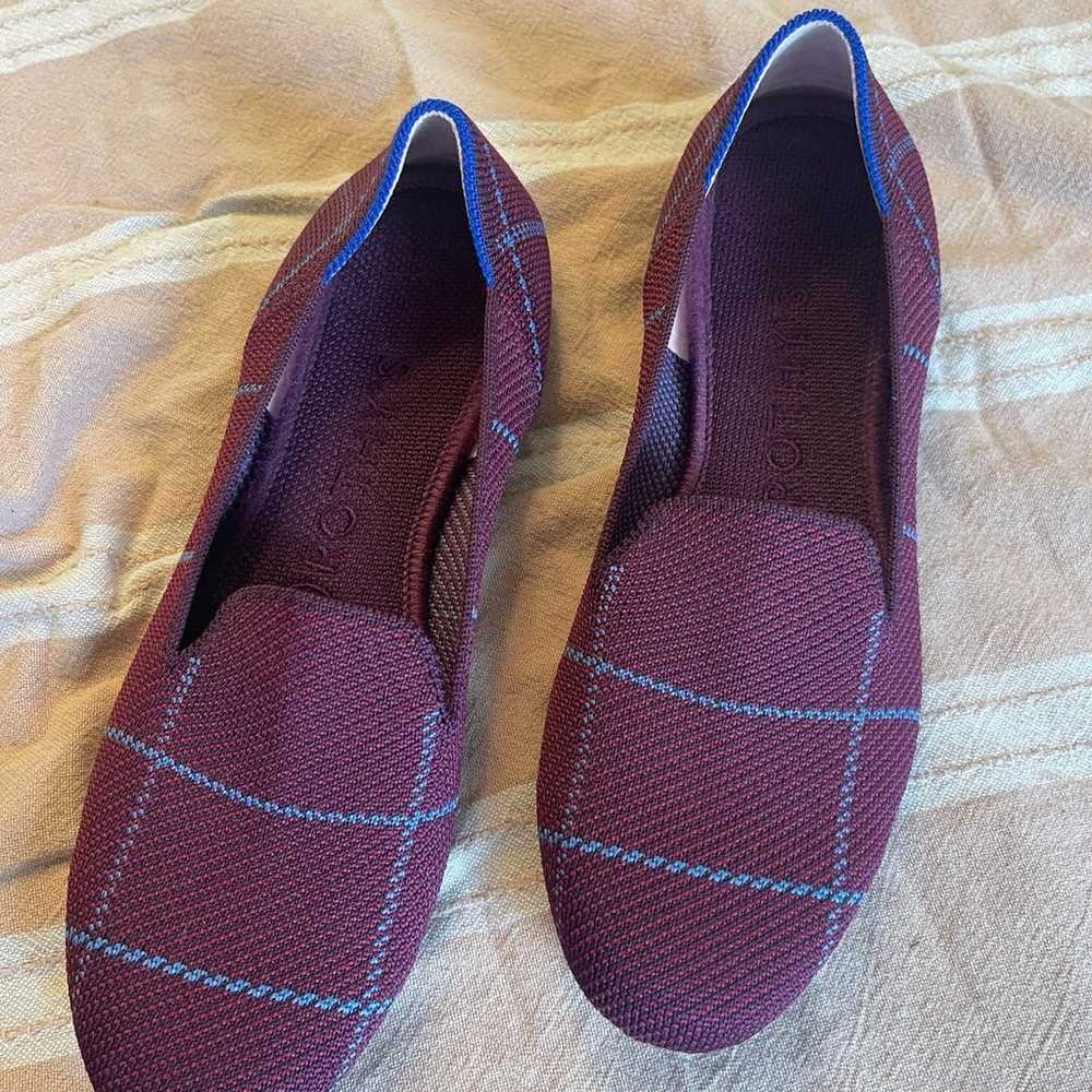 Rothy’s burgundy and blue grid flat - image 1