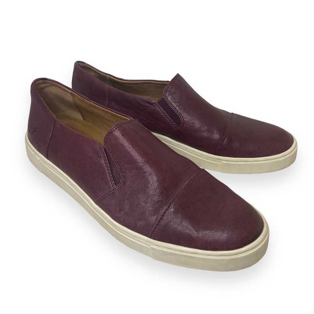 Frye Gemma Slip On Sneaker Burgundy Leather - image 1