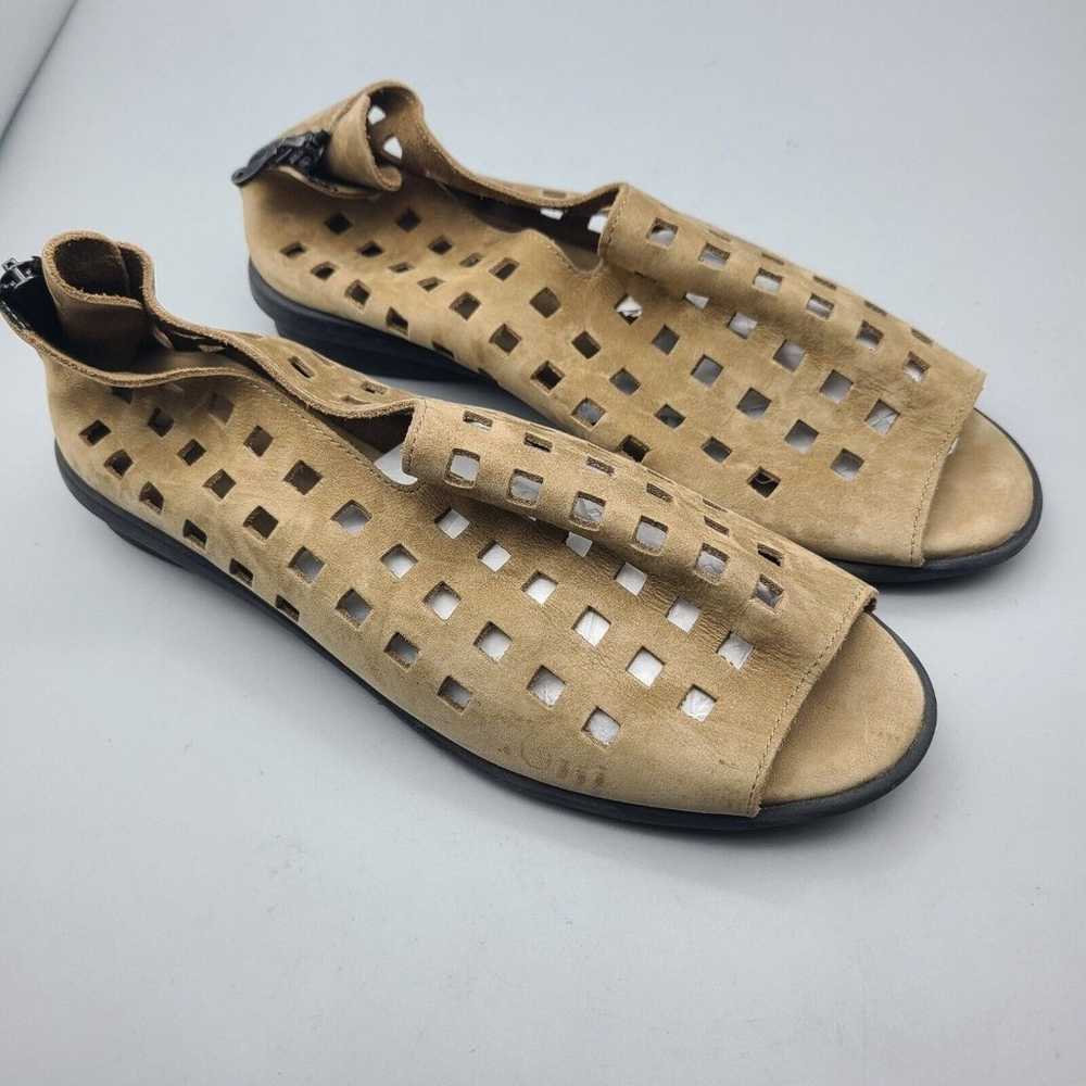 Arche Sandals Tan Drick Slip On Nubuck Leather Op… - image 1