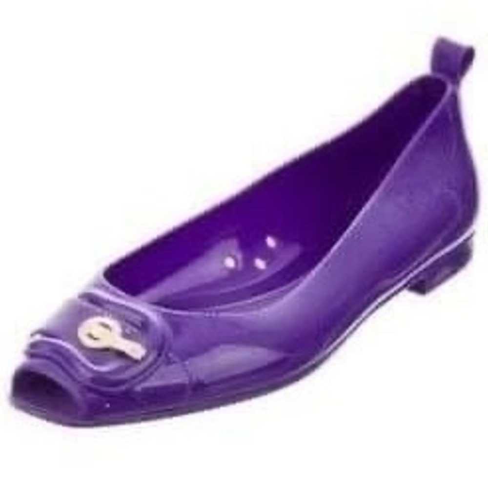 FENDI Purple Peep Toe Ballet Flats Size 5 - image 2