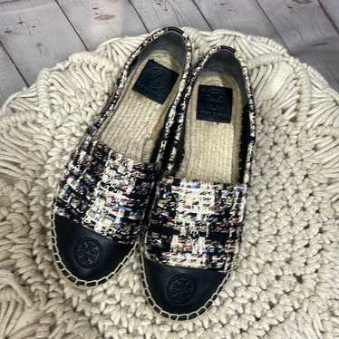 Tory Burch tweed color block slide on espadrilles… - image 1