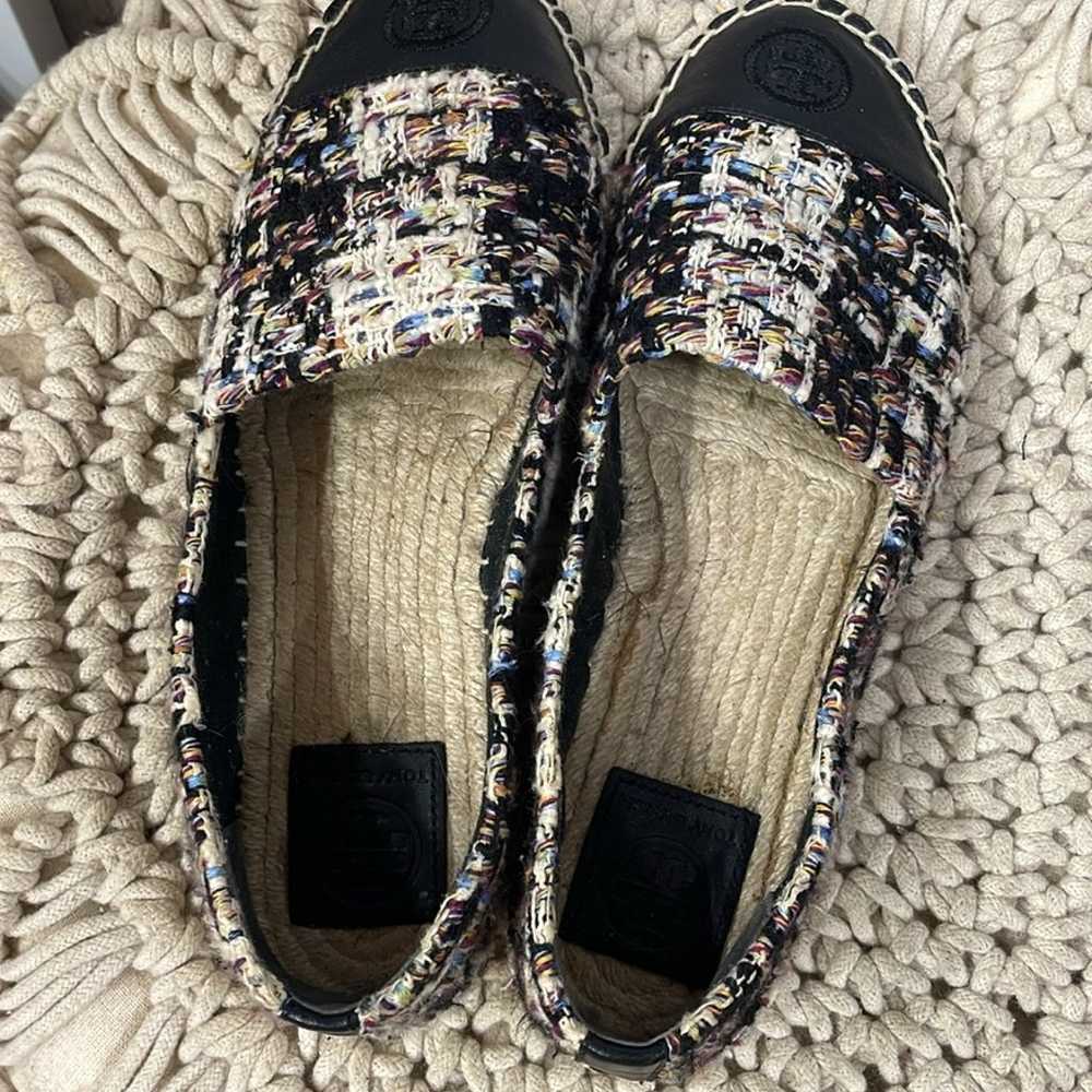 Tory Burch tweed color block slide on espadrilles… - image 4