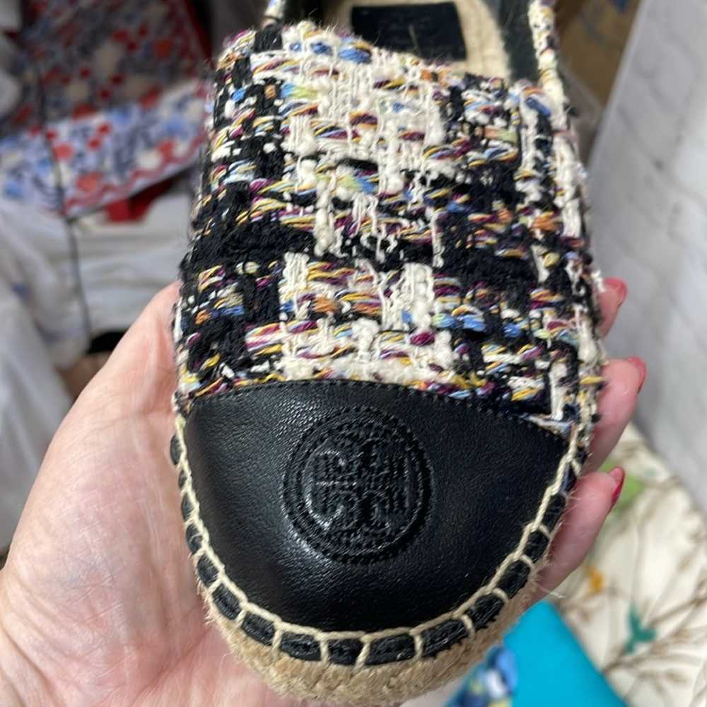 Tory Burch tweed color block slide on espadrilles… - image 6