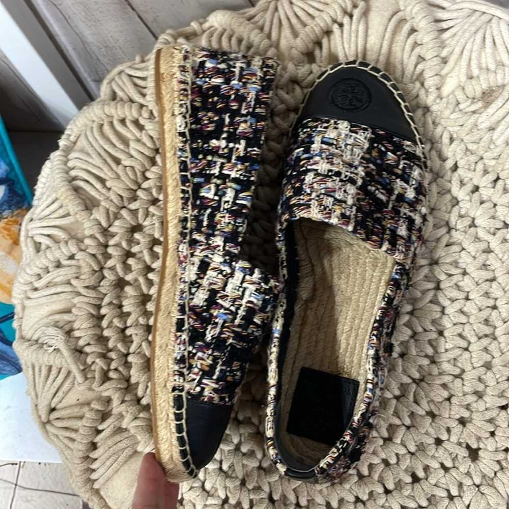 Tory Burch tweed color block slide on espadrilles… - image 7