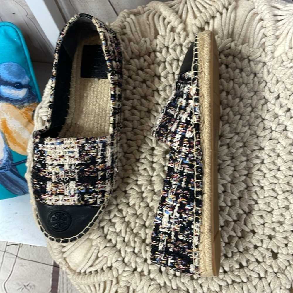 Tory Burch tweed color block slide on espadrilles… - image 8