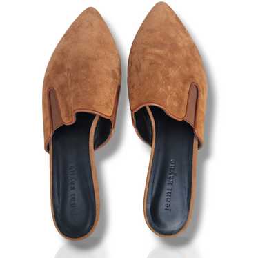 Jenni Kayne Brown Suede Mule Flats Women's Shoes … - image 1