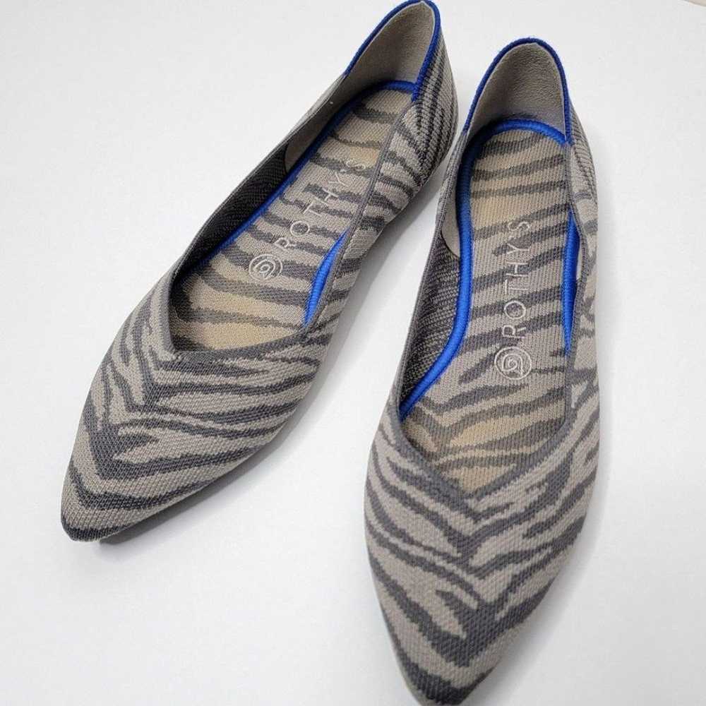 Rothy's Gray The Pointed Flats - Zebra Print - image 3