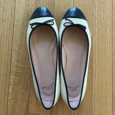 J. Crew Kiki captoe ballet flat in navy ivory lea… - image 1