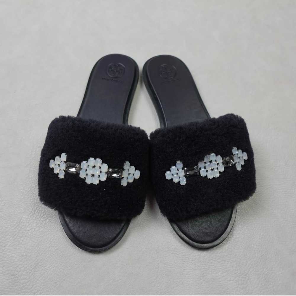 Tory Burch Aspen sandals slides size 8 black blue… - image 1