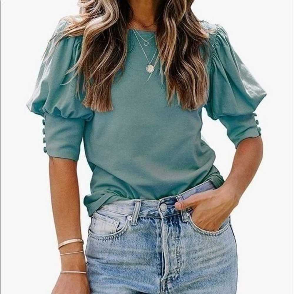 NEW Puff Sleeve Loose Blouses T Shirt. - image 2