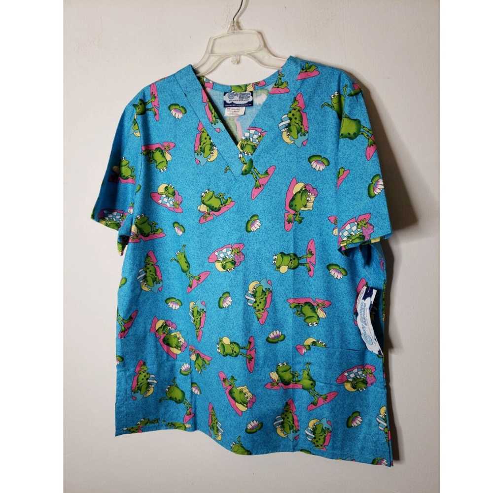 Vintage Comfy Cotton Scrubs Women's Scrub Top Fro… - image 1