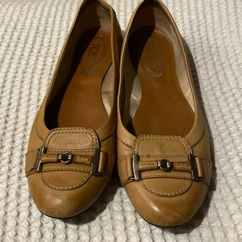 Genuine leather TOD'S beige tan loafer shoes - image 1