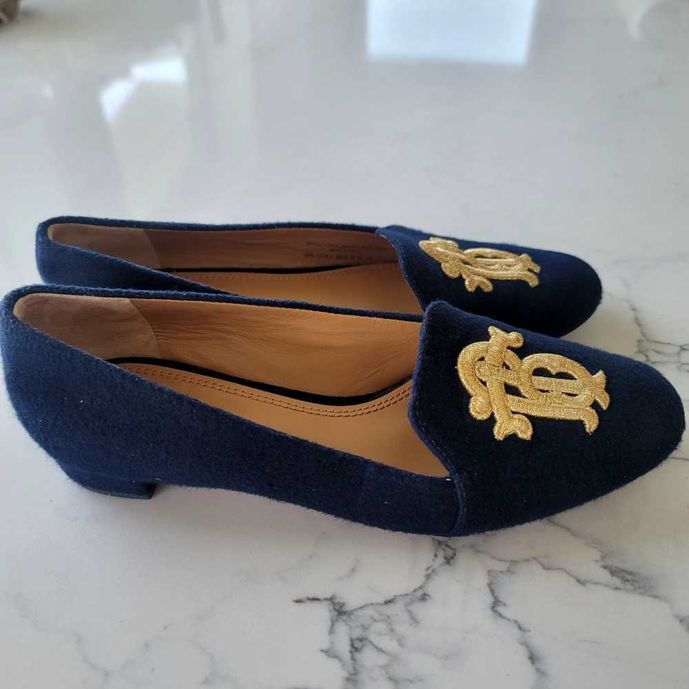 TORY BURCH Navy and Gold Antonia Monogram Loafer … - image 10