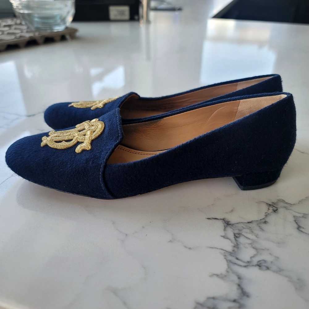 TORY BURCH Navy and Gold Antonia Monogram Loafer … - image 11