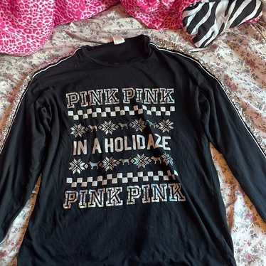 PINK VS christmas Sequin Top rare vintage - image 1