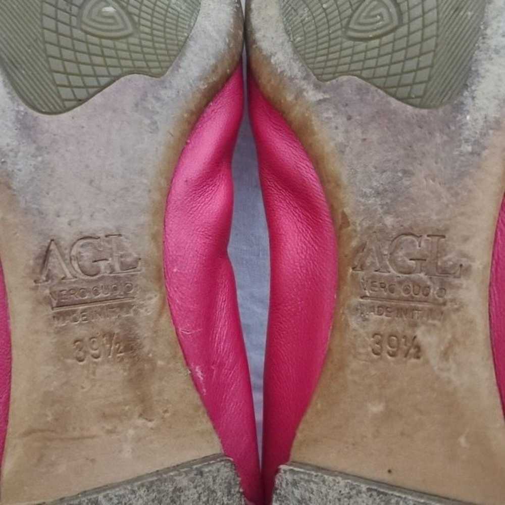 AGL Pink Snakeskin Cap Top Ballerina Flats 39.5 - image 12