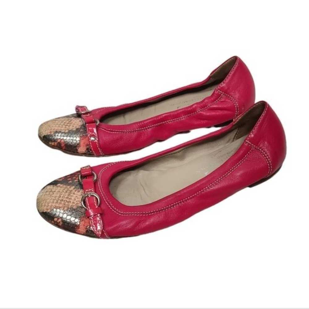 AGL Pink Snakeskin Cap Top Ballerina Flats 39.5 - image 5