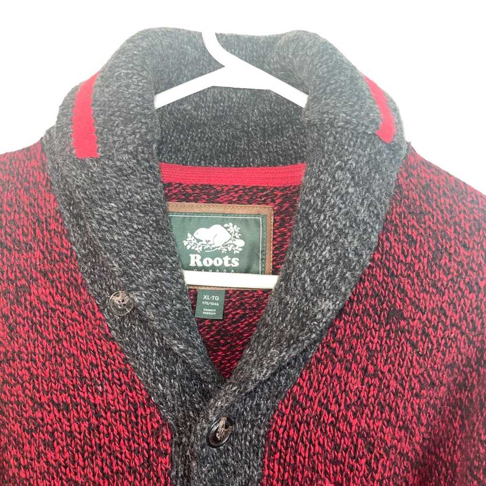 Roots Roots Mens Sweater Size XL Red Elbow Patch - image 3