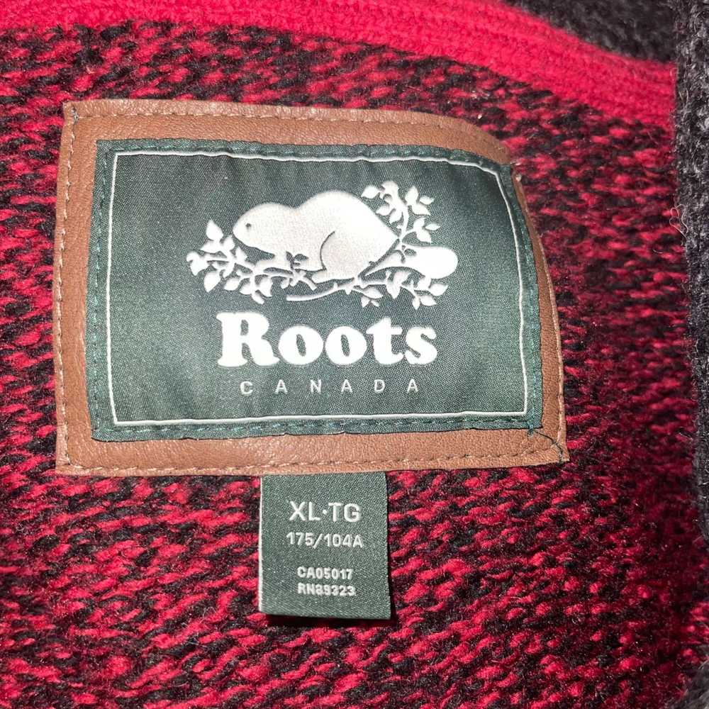 Roots Roots Mens Sweater Size XL Red Elbow Patch - image 5