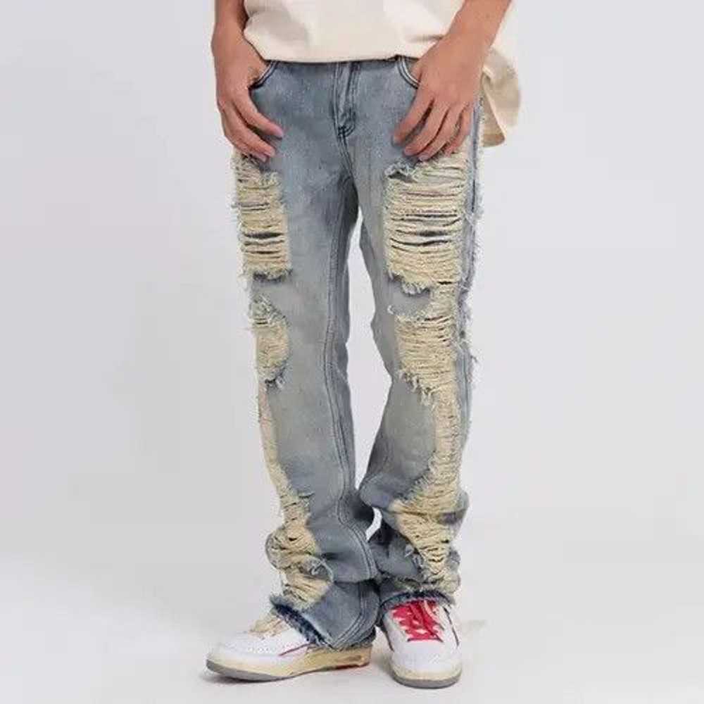 Japanese Brand × Jean × Streetwear Ripped Frayed … - image 1