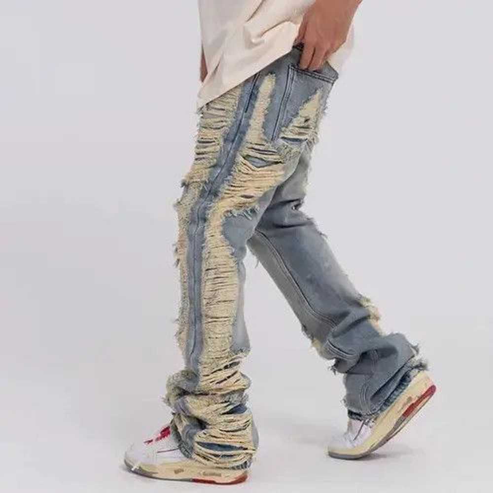 Japanese Brand × Jean × Streetwear Ripped Frayed … - image 2