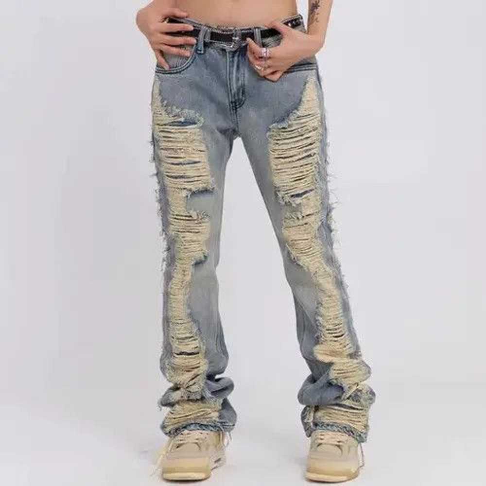 Japanese Brand × Jean × Streetwear Ripped Frayed … - image 3