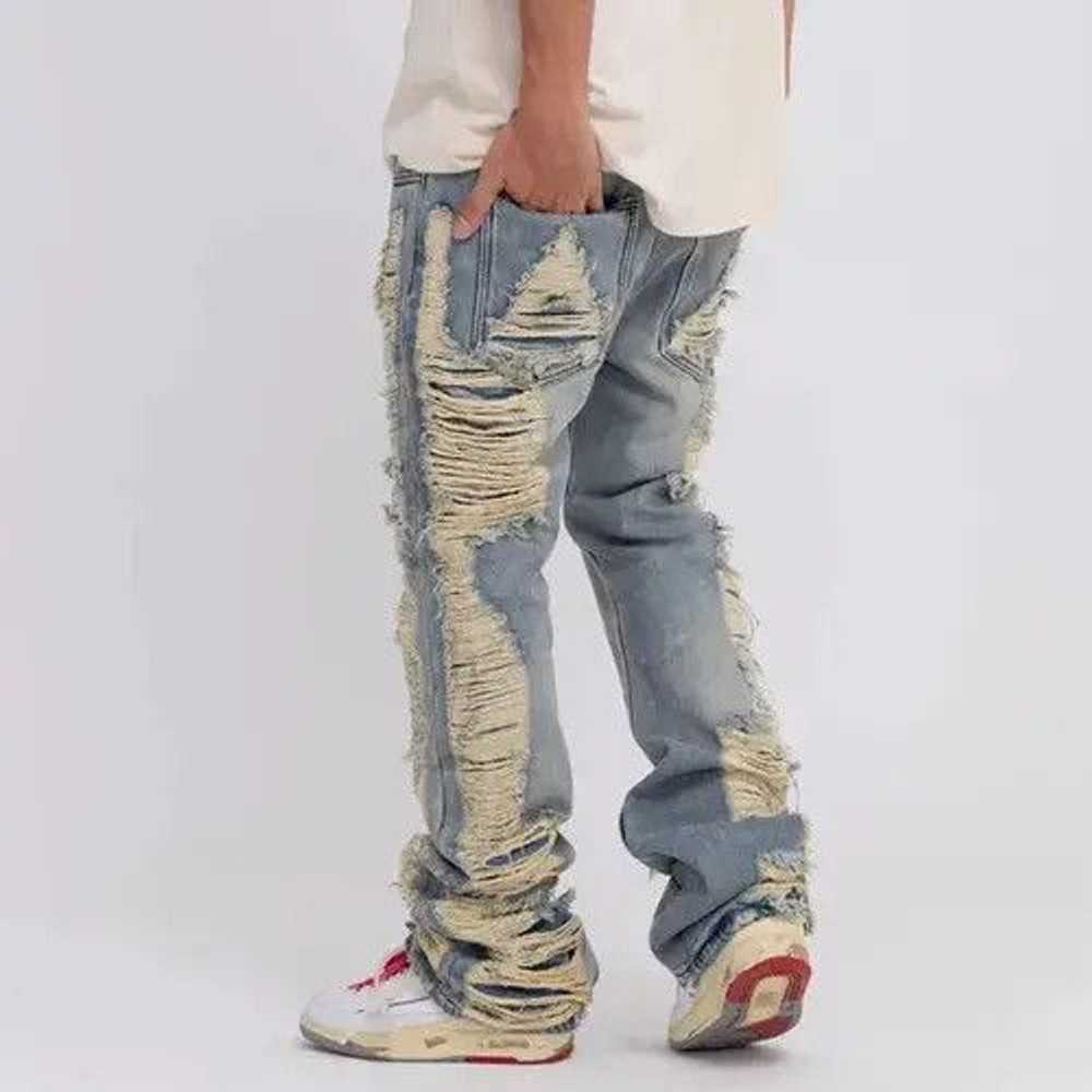 Japanese Brand × Jean × Streetwear Ripped Frayed … - image 4