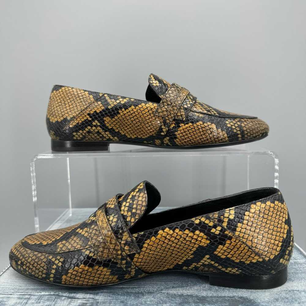 NEW Longchamp Yellow Snake Print Loafers Yellow/B… - image 2