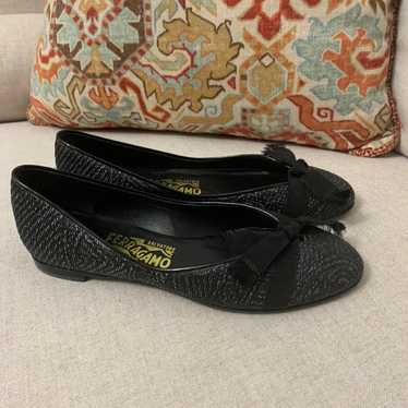 Salvatore Ferragamo tweed Flats Shoes Size 5 - image 1