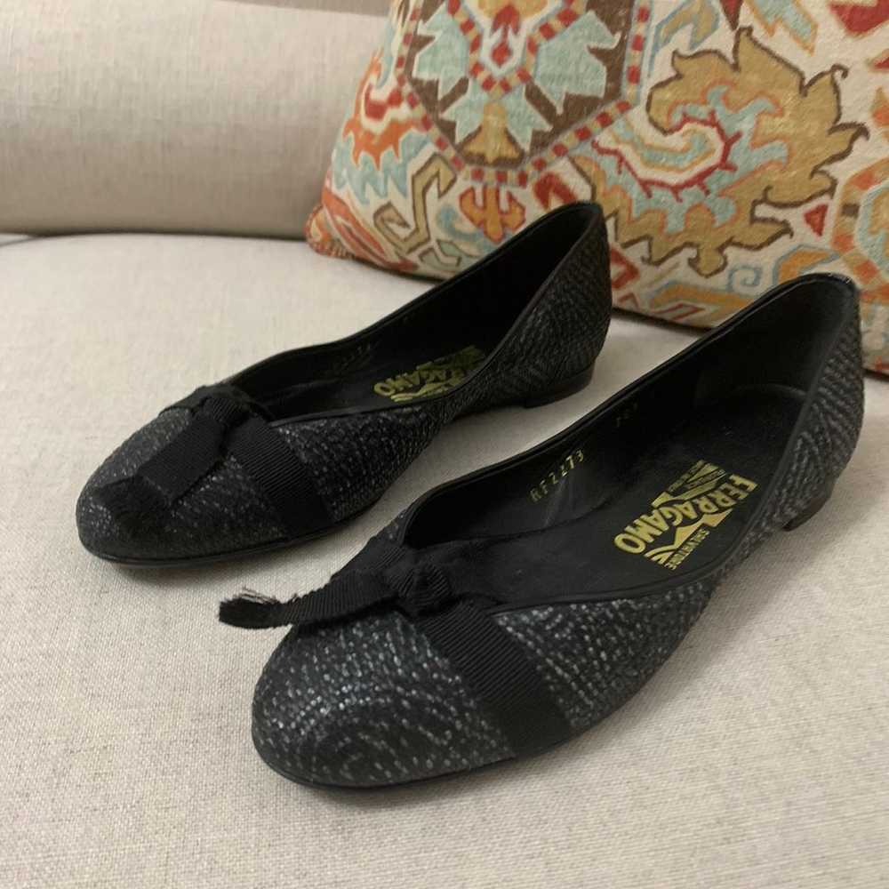 Salvatore Ferragamo tweed Flats Shoes Size 5 - image 3