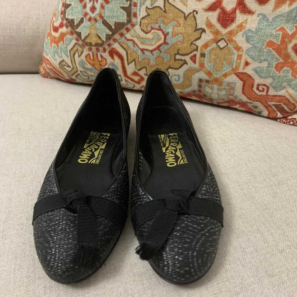 Salvatore Ferragamo tweed Flats Shoes Size 5 - image 4