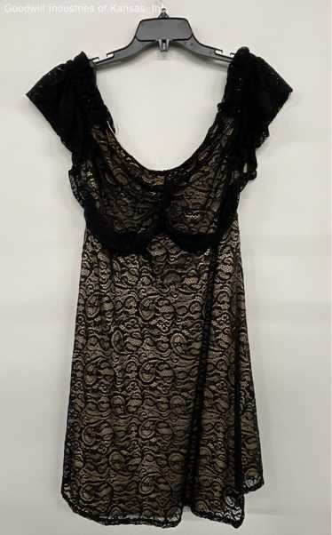 Lane Bryant Black Lace Dress with Tan Lining Forma