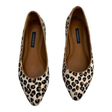 Margaux Leopard Print Calf Hair Pointed Toe Balle… - image 1