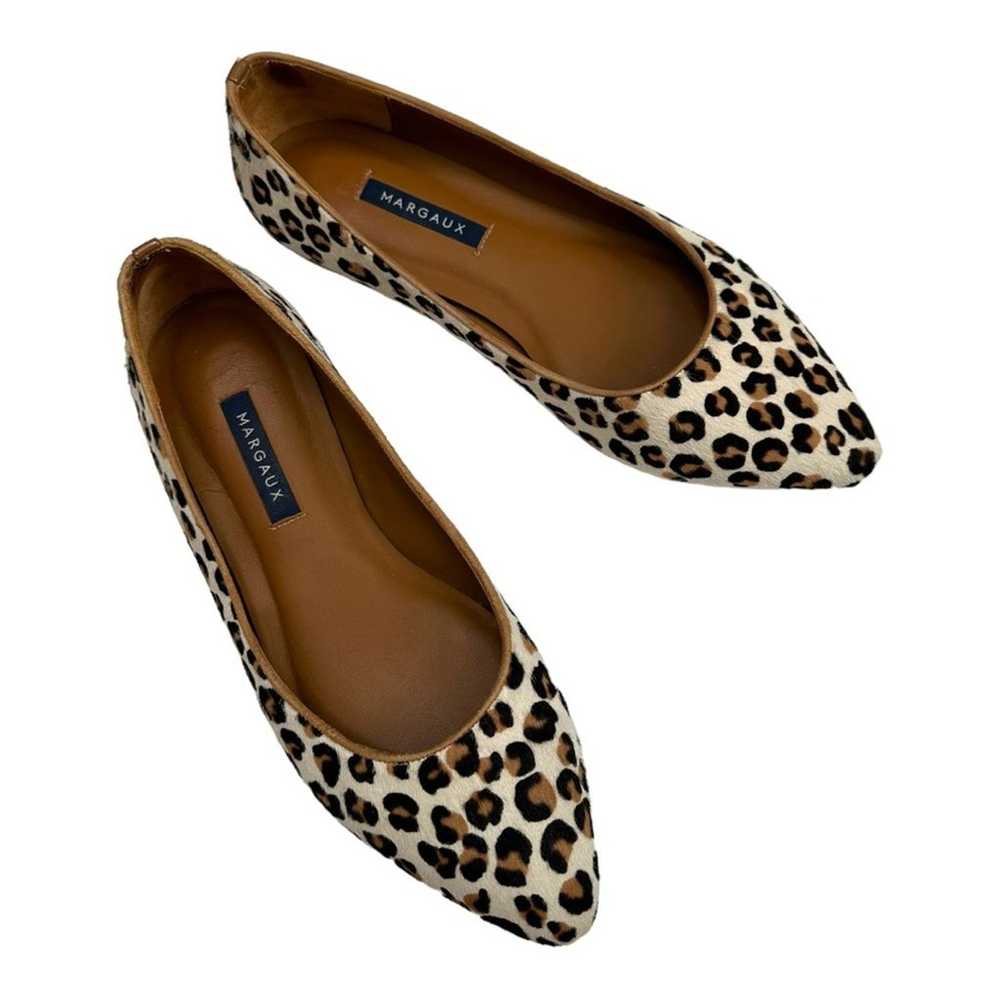 Margaux Leopard Print Calf Hair Pointed Toe Balle… - image 2