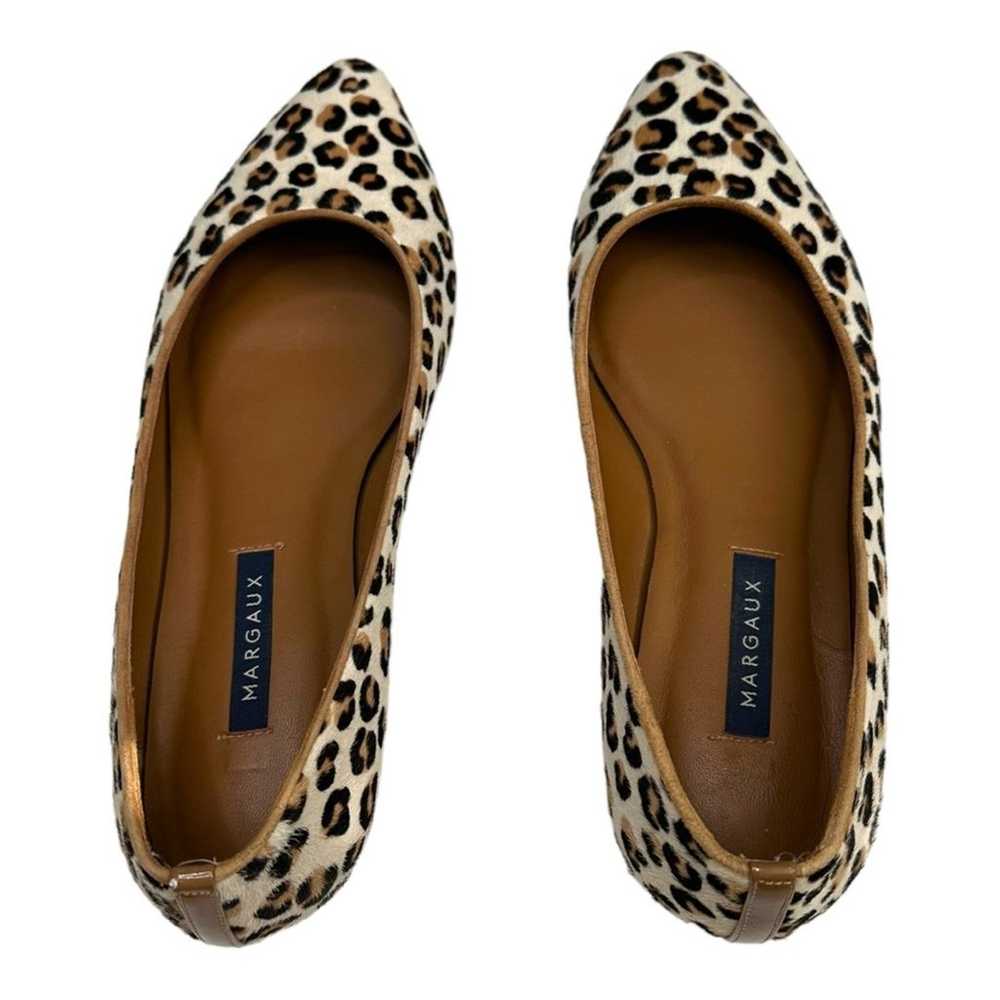 Margaux Leopard Print Calf Hair Pointed Toe Balle… - image 3