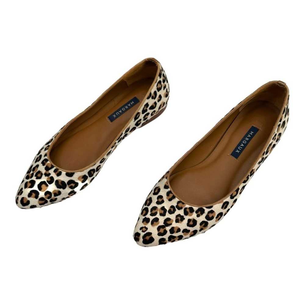 Margaux Leopard Print Calf Hair Pointed Toe Balle… - image 5