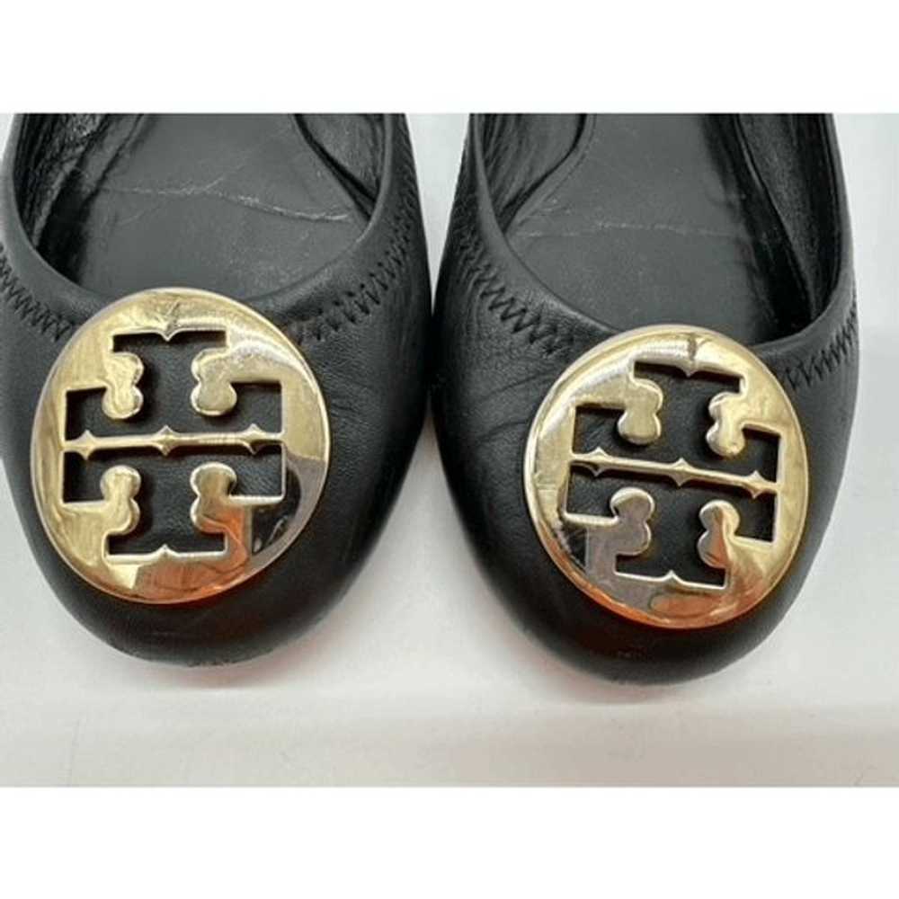 Tory Burch MINNIE TRAVEL BALLET Flats Black Leath… - image 3